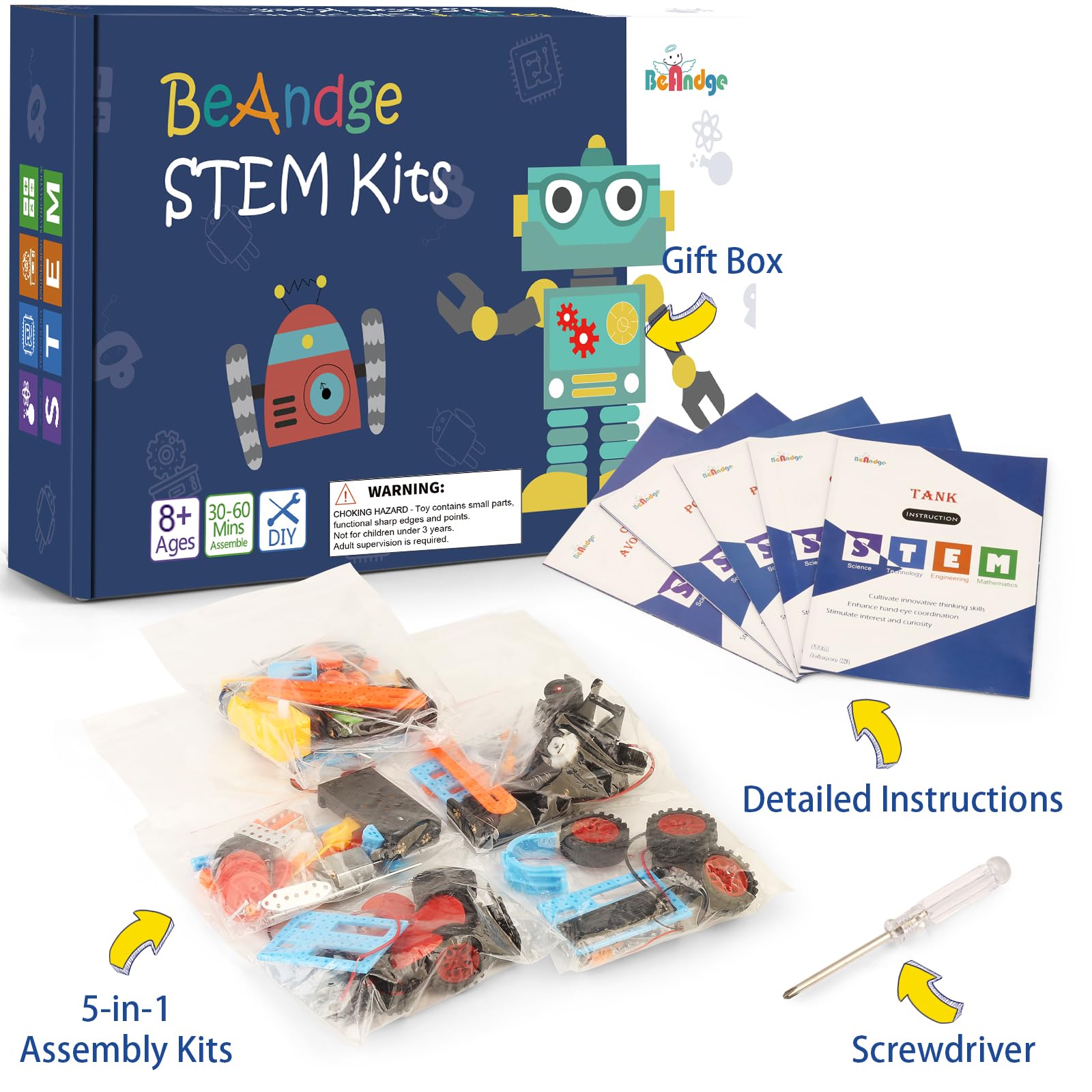 BeAndge kids building a wind car, hands-on STEM activity.
