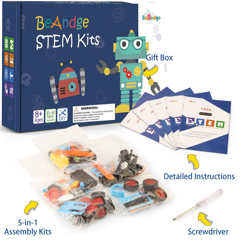 BeAndge kids building a wind car, hands-on STEM activity.