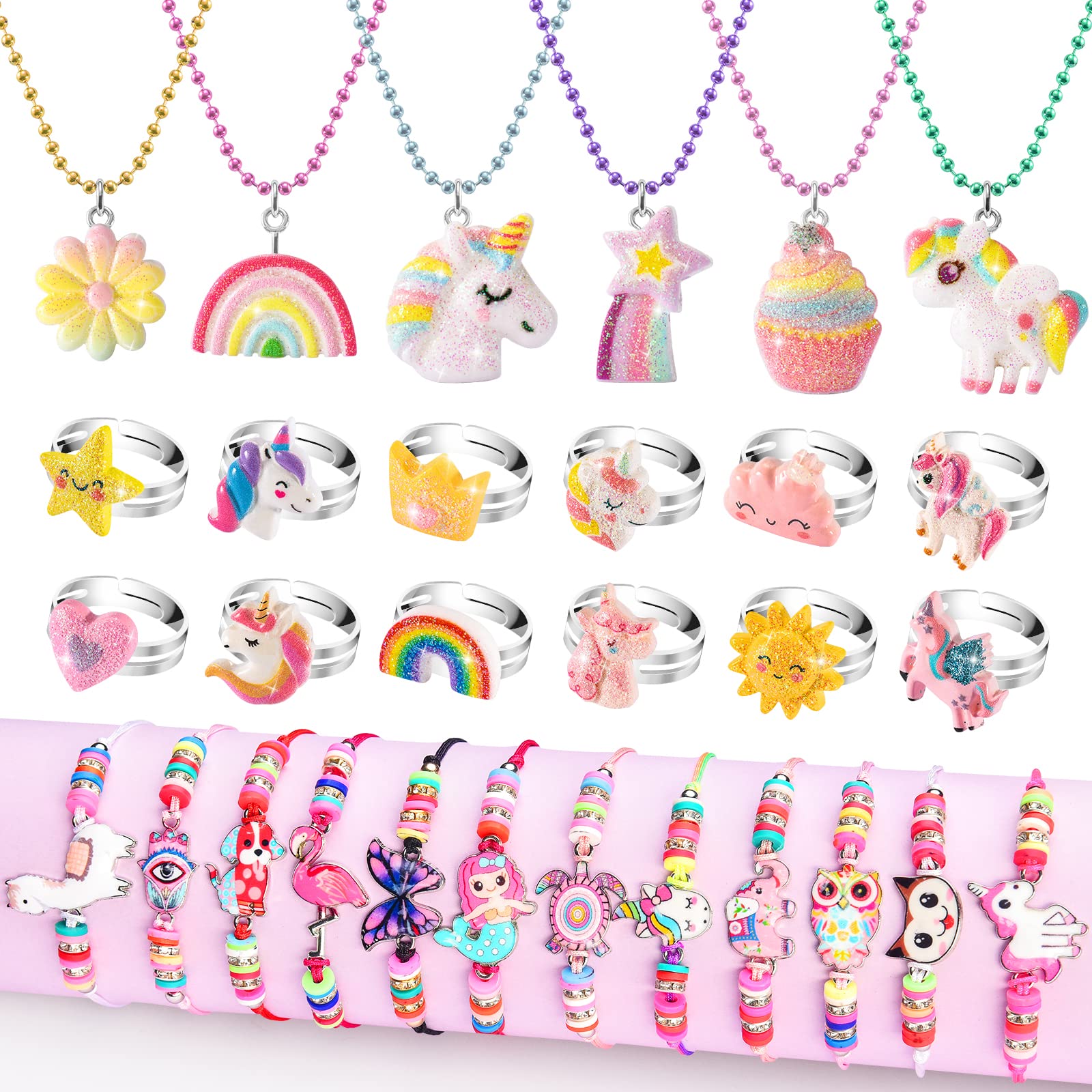 BeAndge unicorn necklace sparkles for imaginative dress-up play