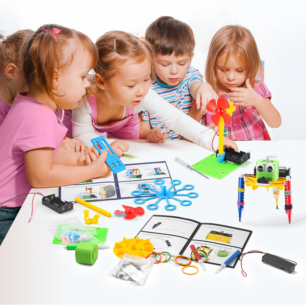 BeAndge STEM Robotics Kit step-by-step manual shown for assembly.