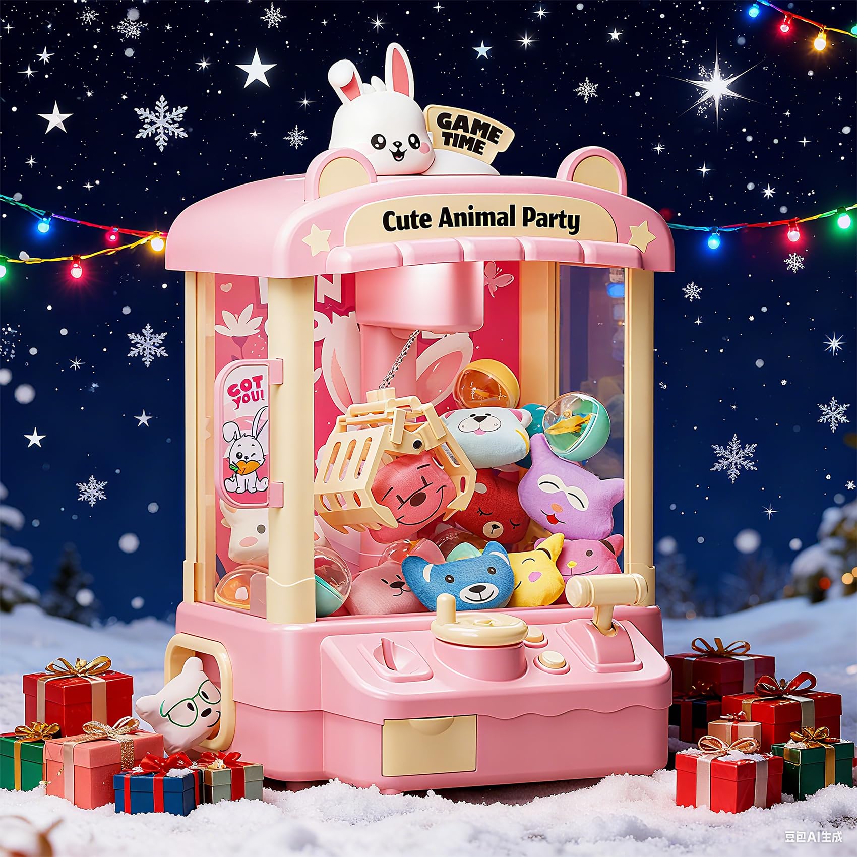 Bearbao Claw Machine features ten surprise balls for exciting discoveries.
