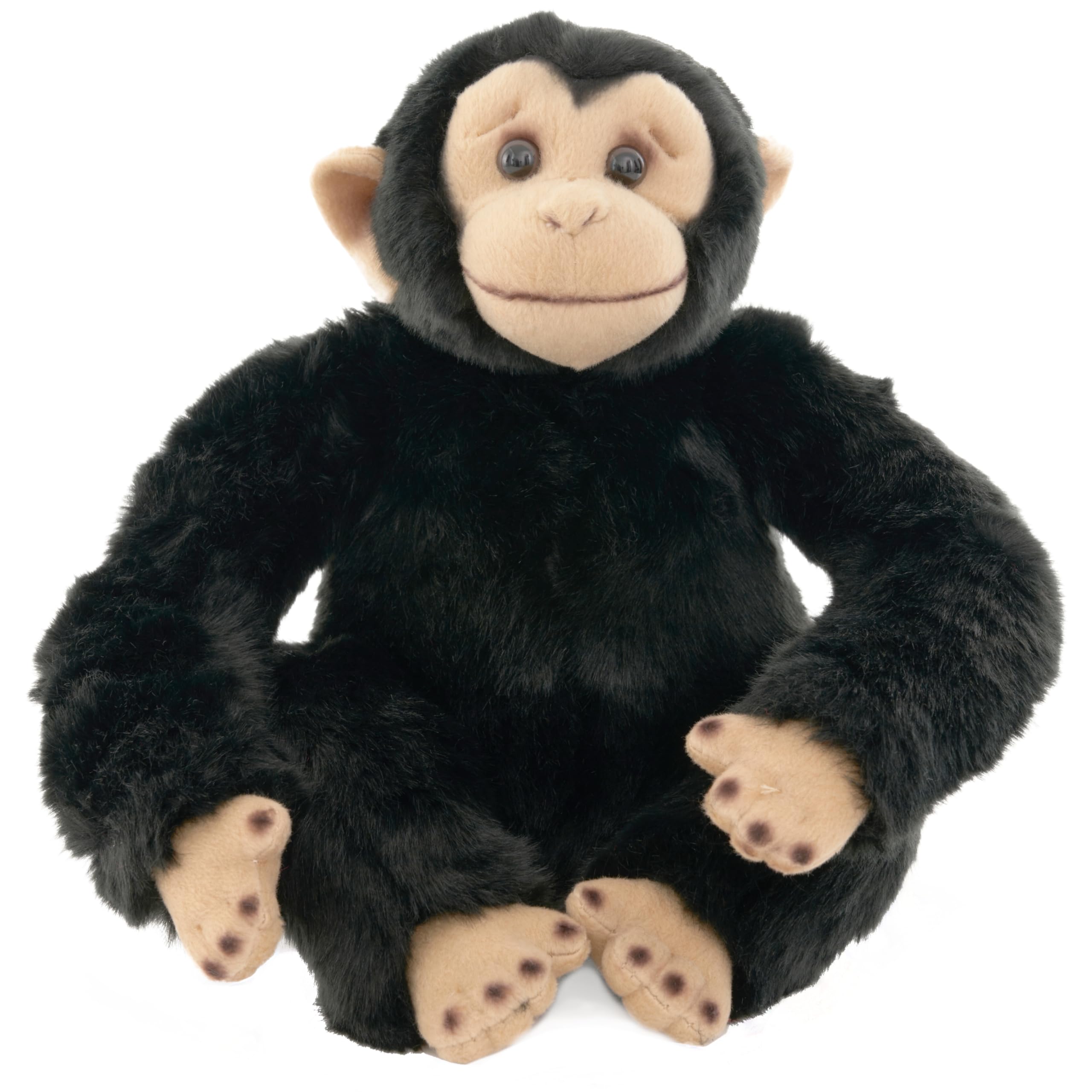 Bearington Bing plush monkey face close-up, ultra-soft fur for comforting hugs