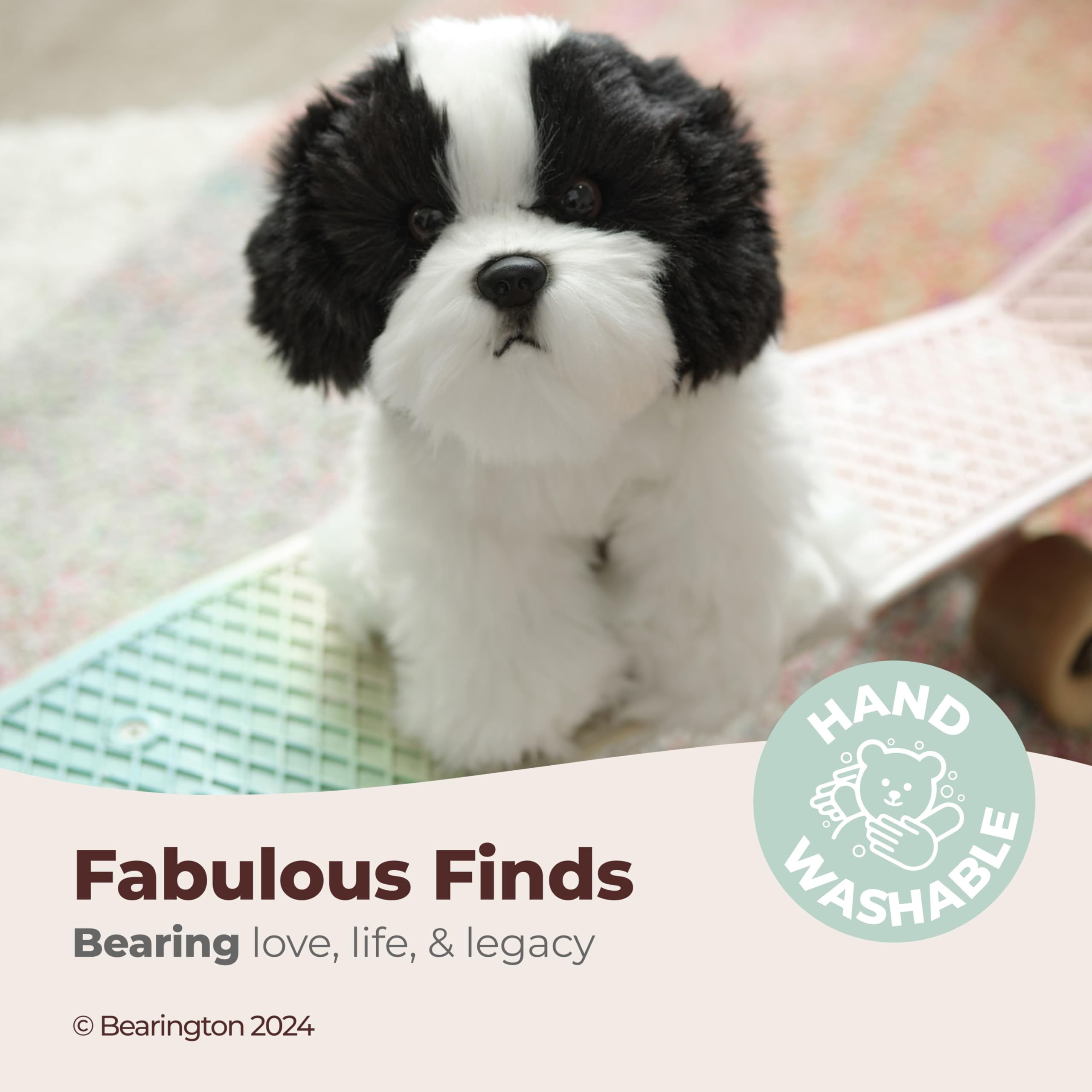 Bearington Butch plush soft fabric offers gentle touch ideal for nap-time cuddles.