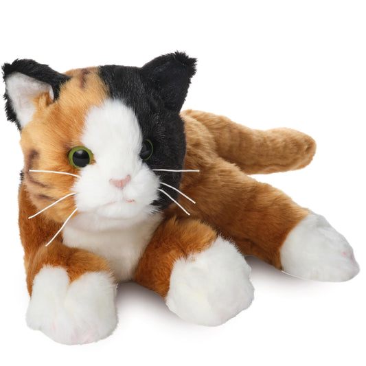 Bearington Callie 15-inch calico cat plush with lifelike fur for cozy play
