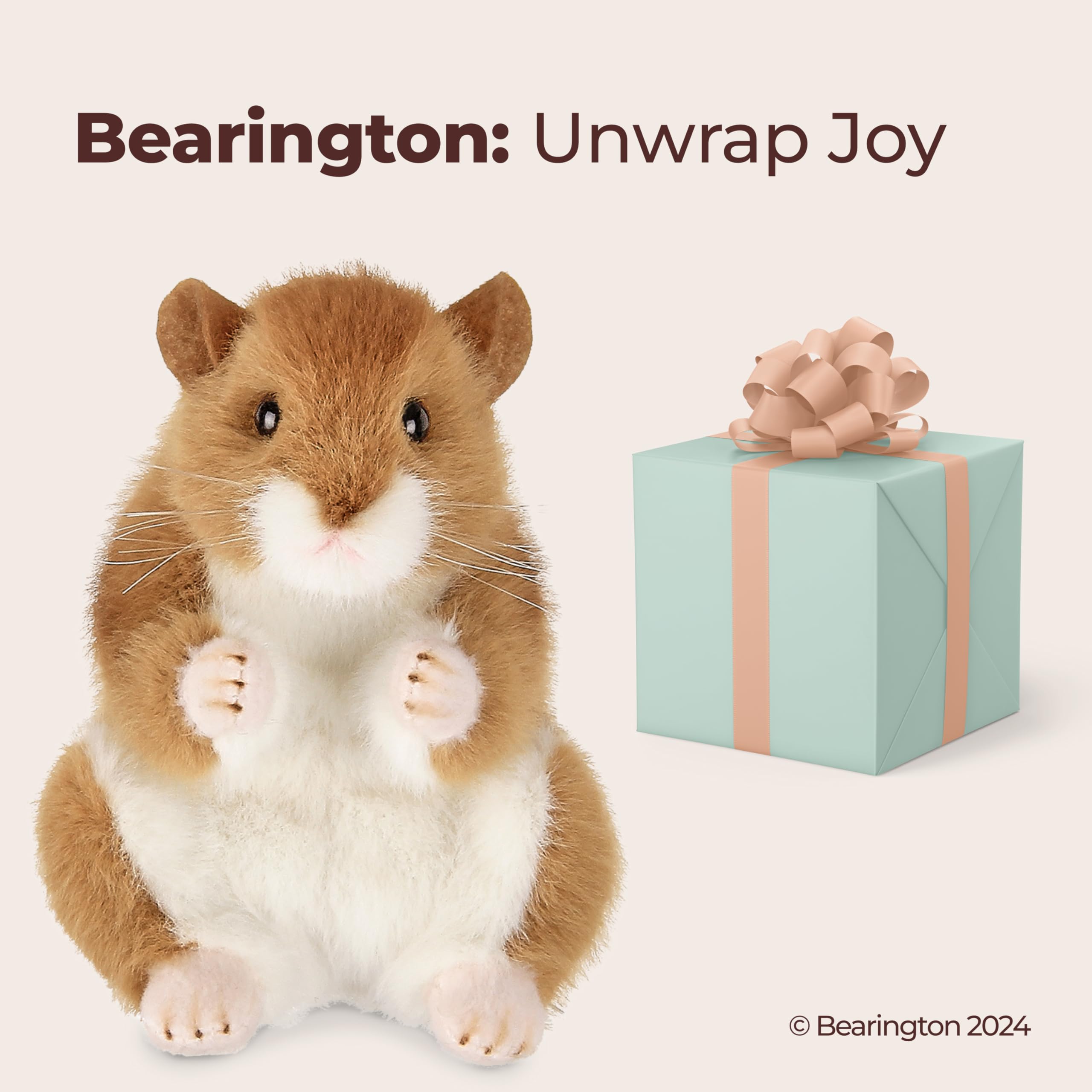 Bearington Cheeks hamster plush sparkly eyes inviting imaginative play