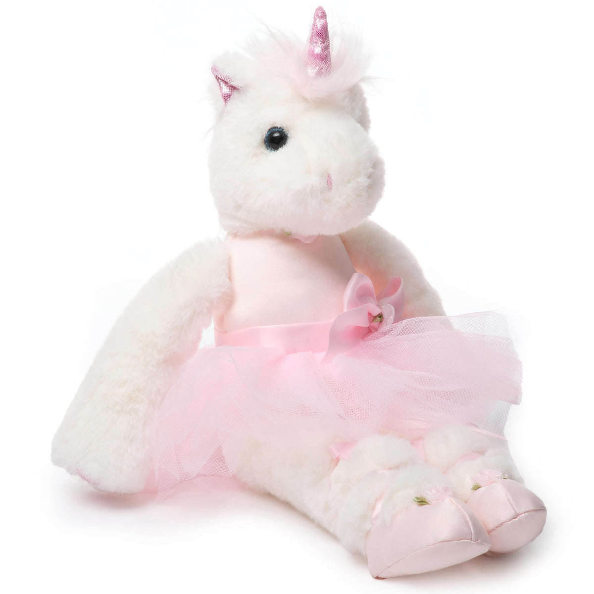 Bearington Collection Unicorn Dreamer in pink tutu for imaginative play and ballet-themed fun