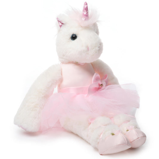 Bearington Collection Unicorn Dreamer in pink tutu for imaginative play and ballet-themed fun