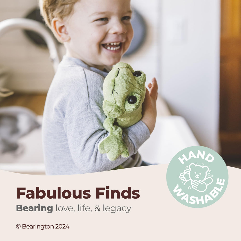 Bearington Collection Frank Jr. frog plush — lifelike details spark imaginative play.