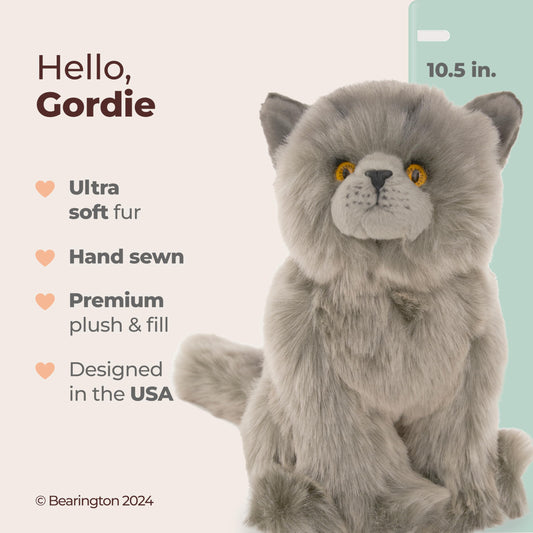 Bearington Gordie full-body plush, ideal for cuddles and imaginative play.