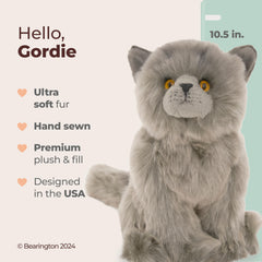 Bearington Gordie full-body plush, ideal for cuddles and imaginative play.
