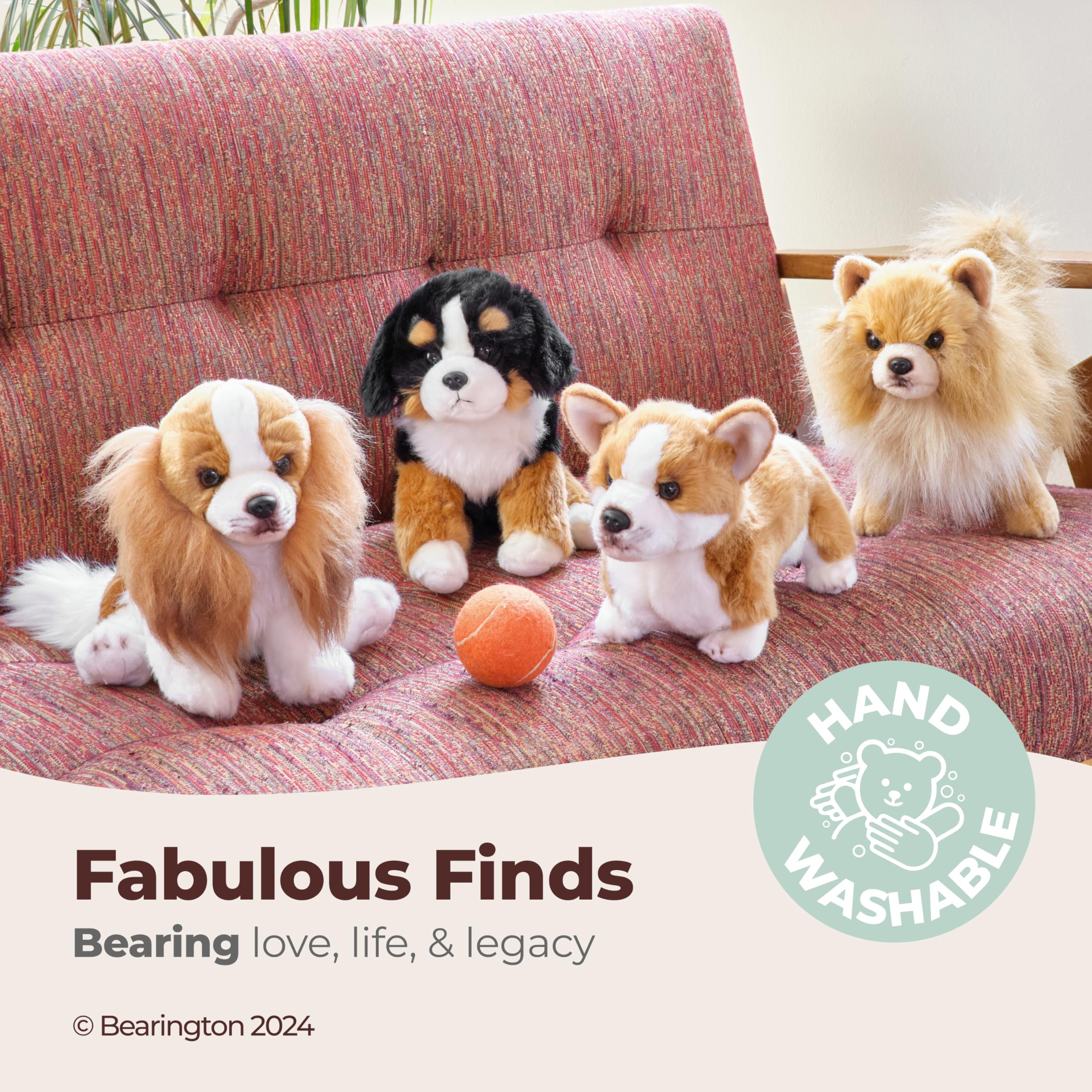 Bearington Queenie Corgi plush with air-brushed details for a realistic look.