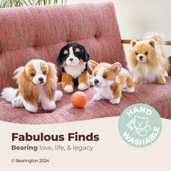 Bearington Queenie Corgi plush with air-brushed details for a realistic look.
