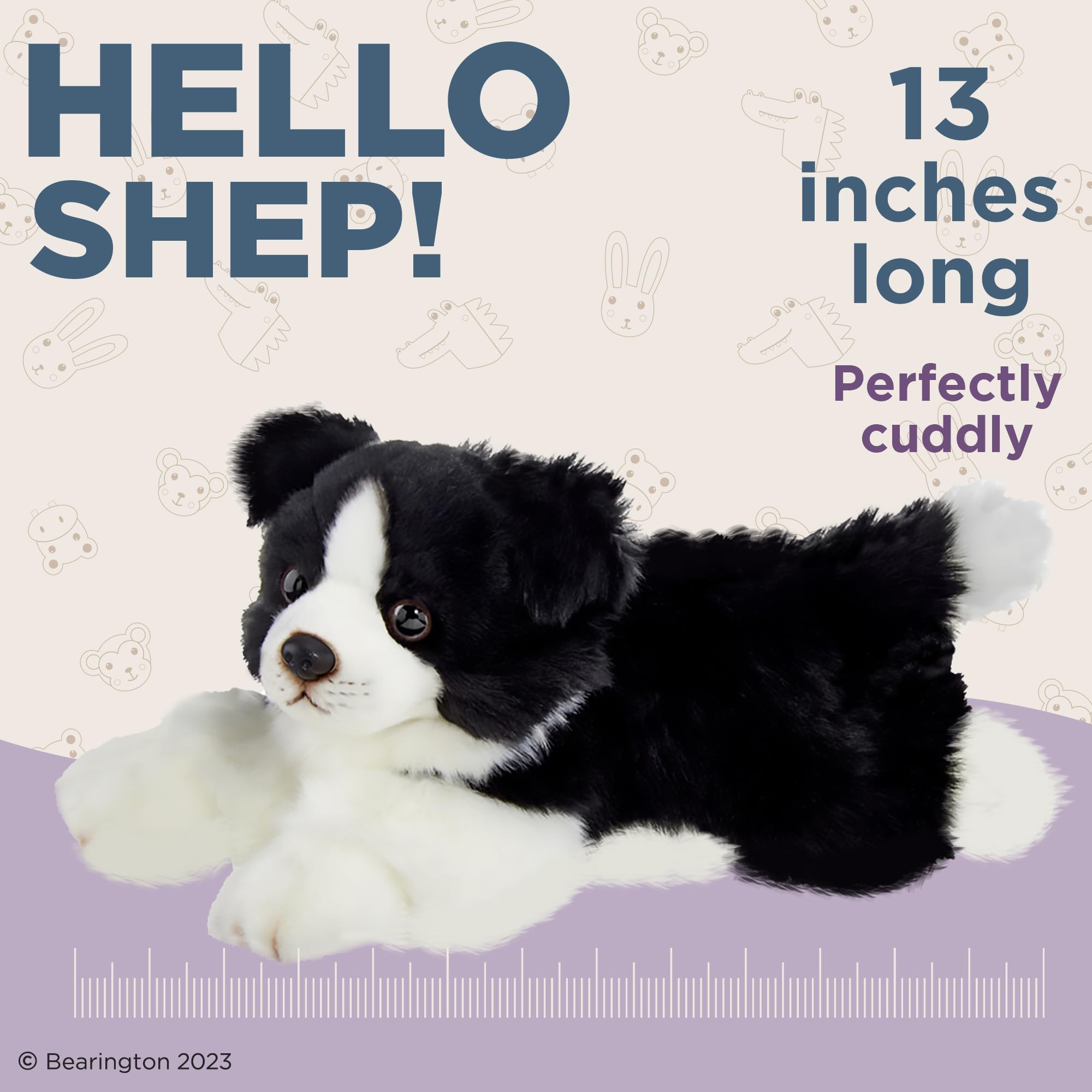 Bearington Shep eyes close-up showcases lifelike charm for imaginative play.