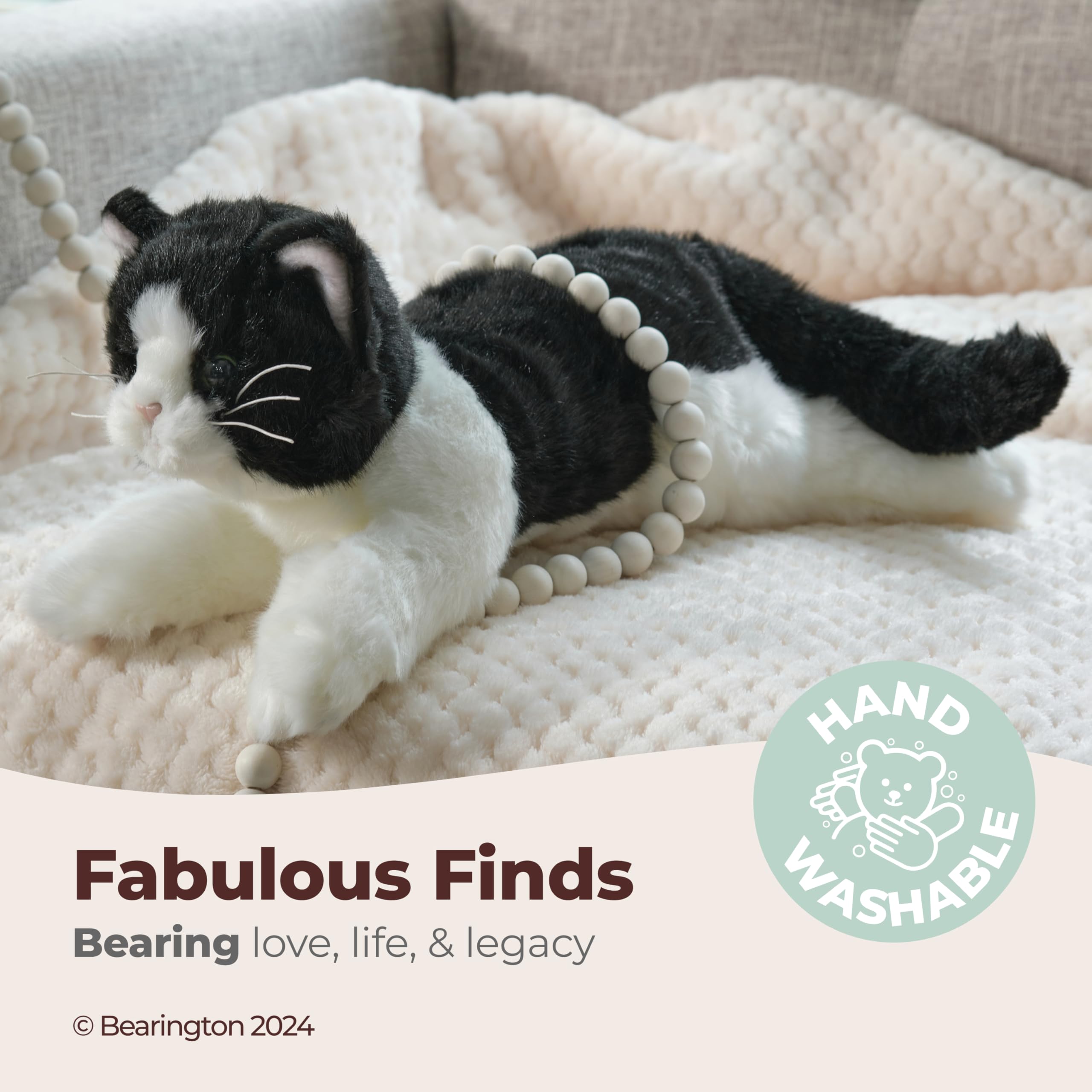 Bearington Domino sleeping plush, perfect for bedtime cuddles.
