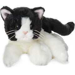 Bearington Domino tuxedo cat plush with lifelike fur for realistic play.