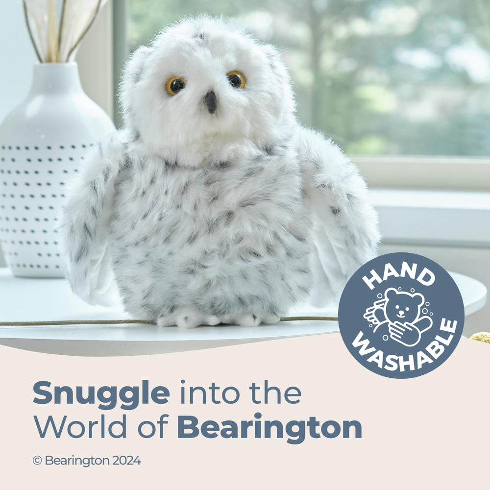 Bearington Drift Snow Owl with lifelike eyes inspires imaginative play and storytelling.