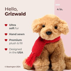 Bearington Grizwald red scarf detail adds festive charm for gifting and display