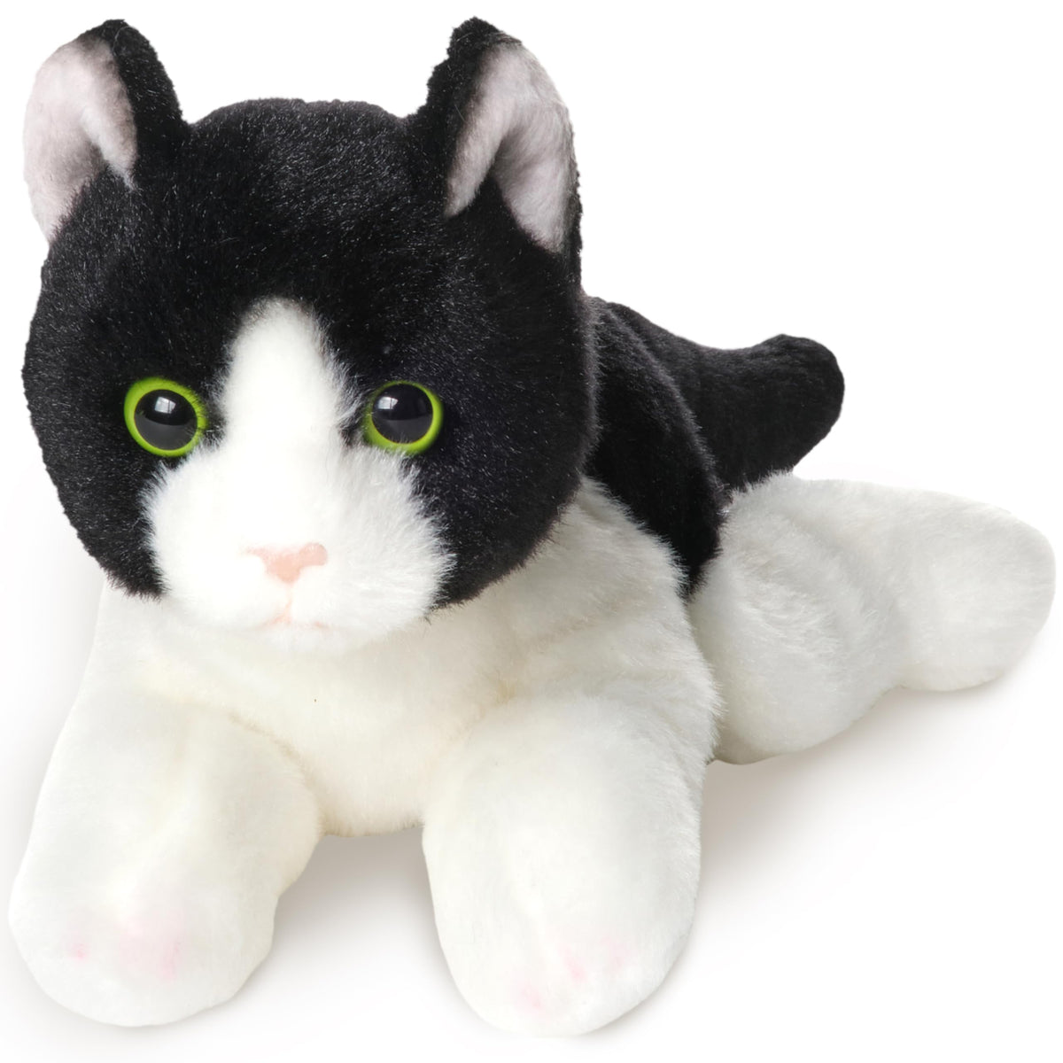 Bearington Lil’ Domino tuxedo cat plush with soft fur, ideal for cozy hugs and bedtime play
