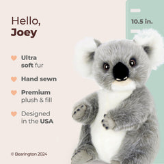 Bearington Lil' Joey Koala velour belly close-up highlights luxurious texture