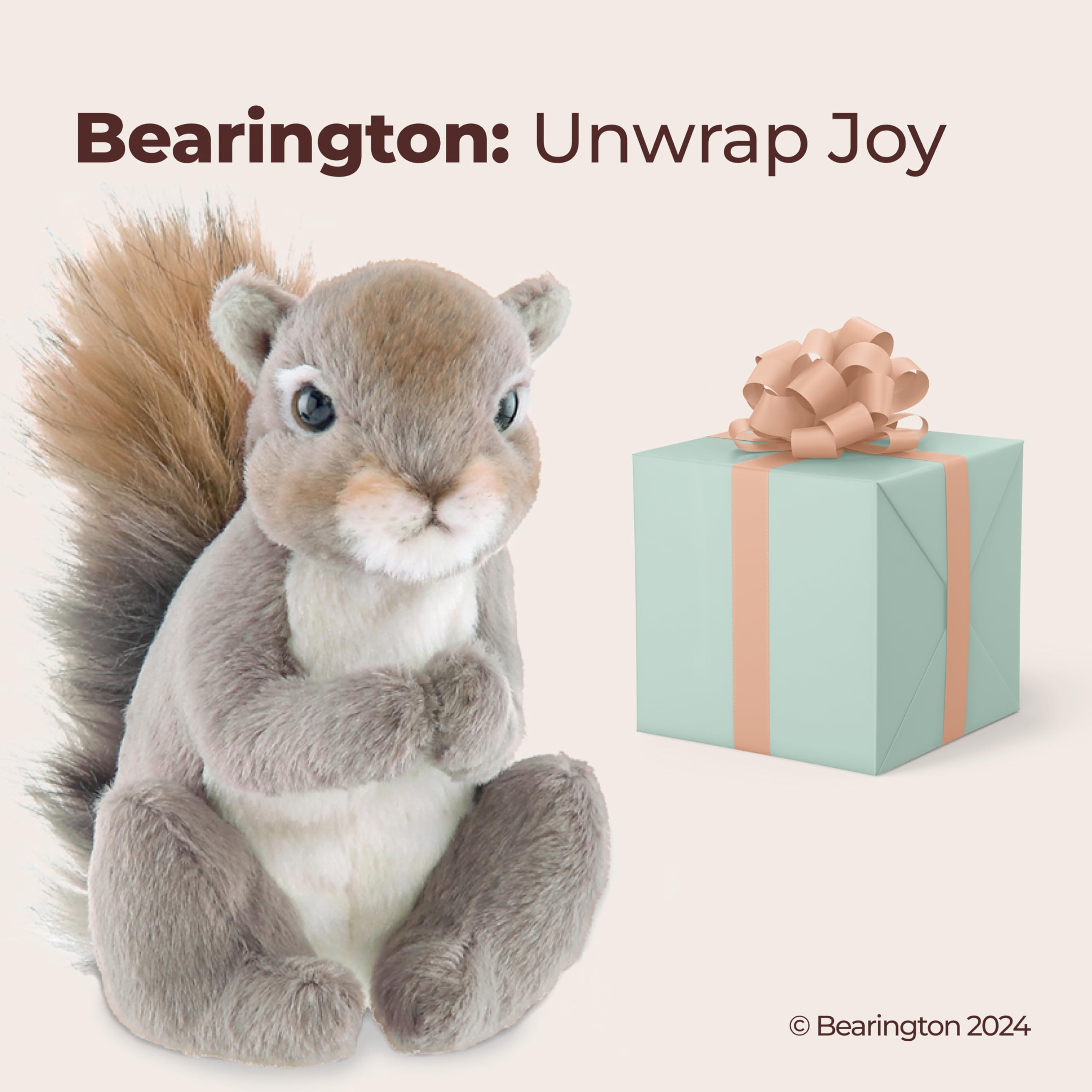 Bearington Lil' Peanut Squirrel gift-ready packaging ideal for birthdays or holidays.