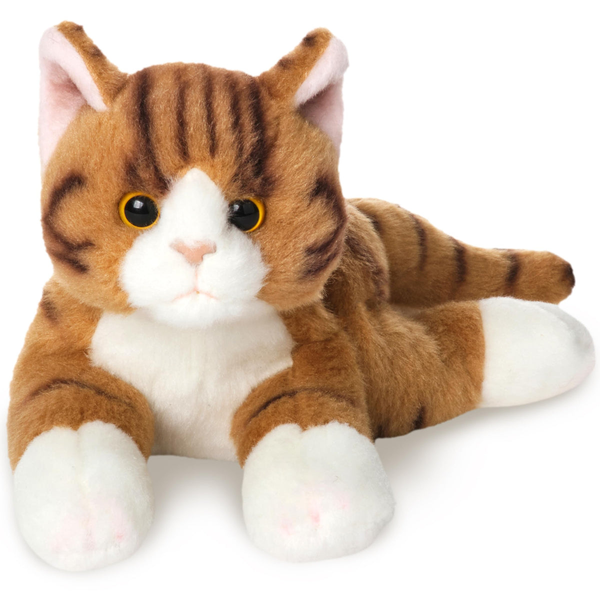 Bearington Lil' Tabby plush close-up, lifelike fur texture for cuddling