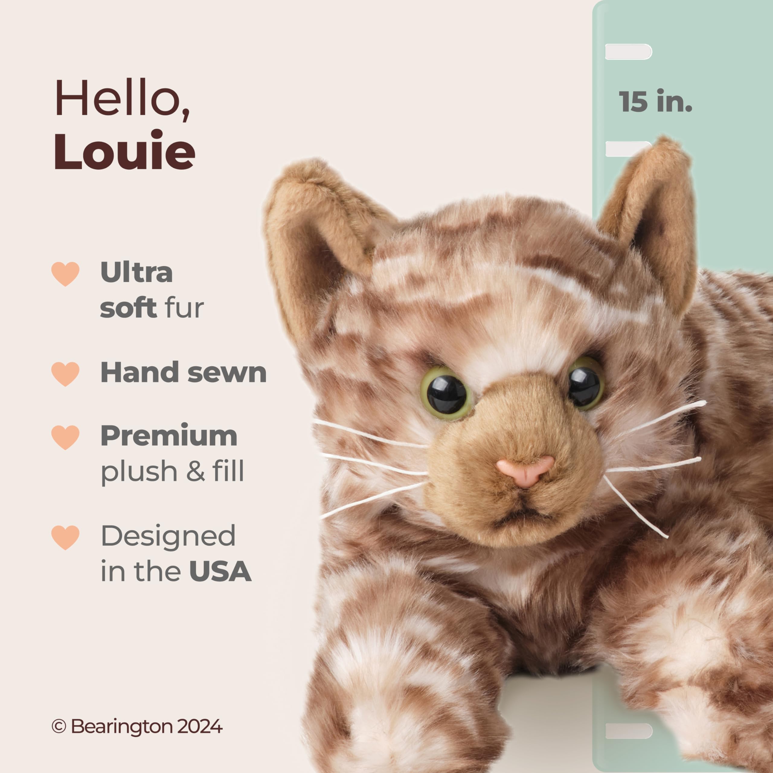 Bearington Louie soft plush fur closeup highlighting silky texture for bedtime snuggles