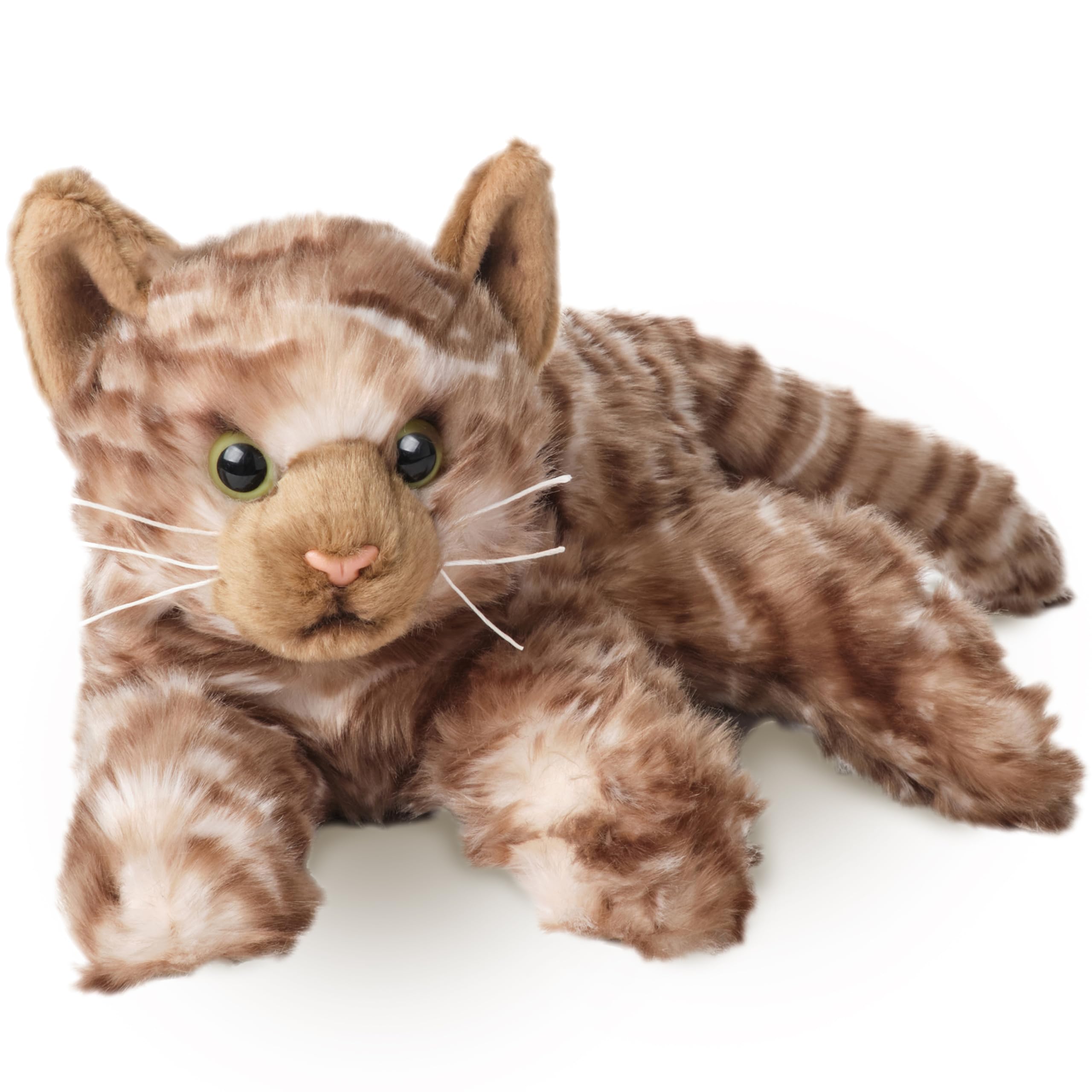 Bearington Louie tabby cat plush 15in with lifelike face for cuddling