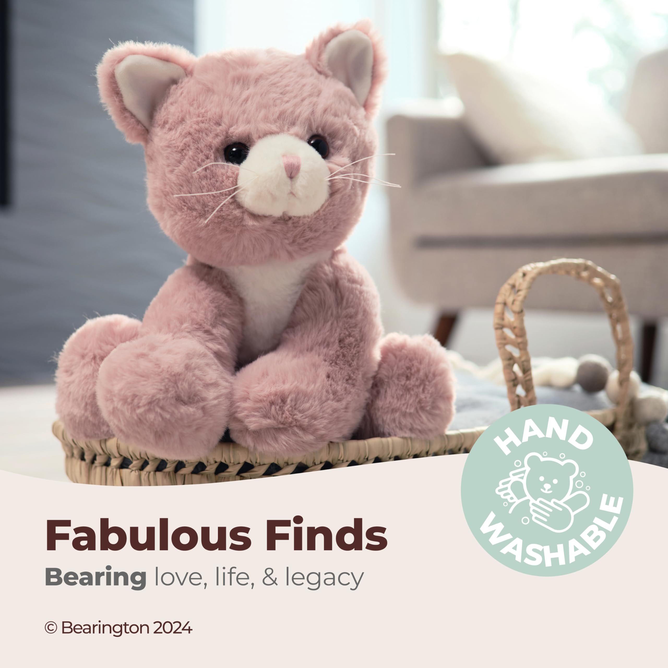 Bearington Mew Mew cat-face detailing adds lifelike charm for kids.