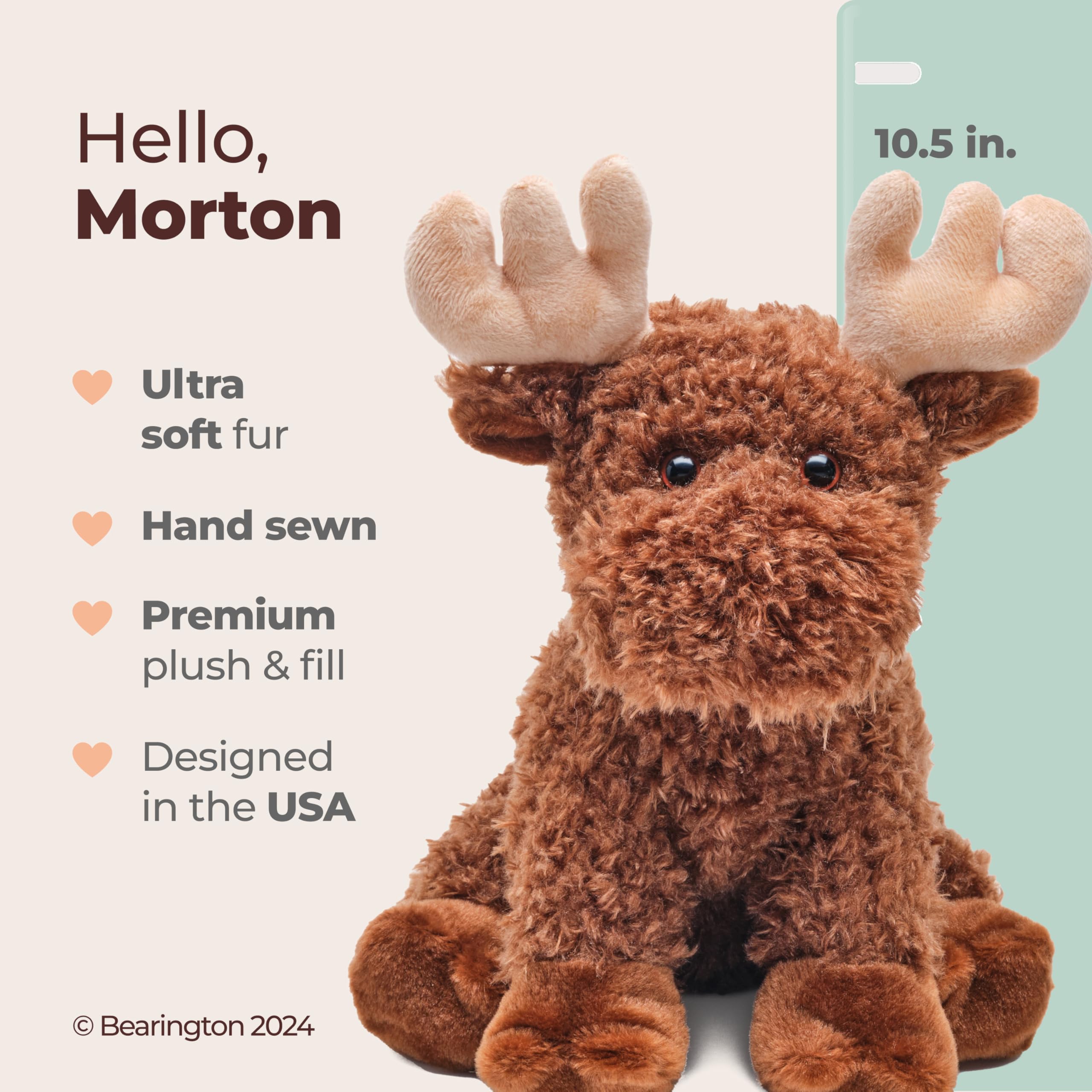 Close-up of Morton Moose’s premium soft fur and craftsmanship