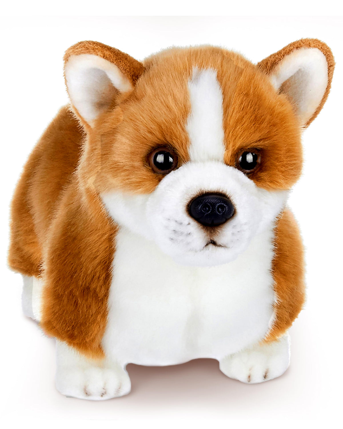Bearington Queenie Corgi plush with soft fur for comforting bedtime hugs.