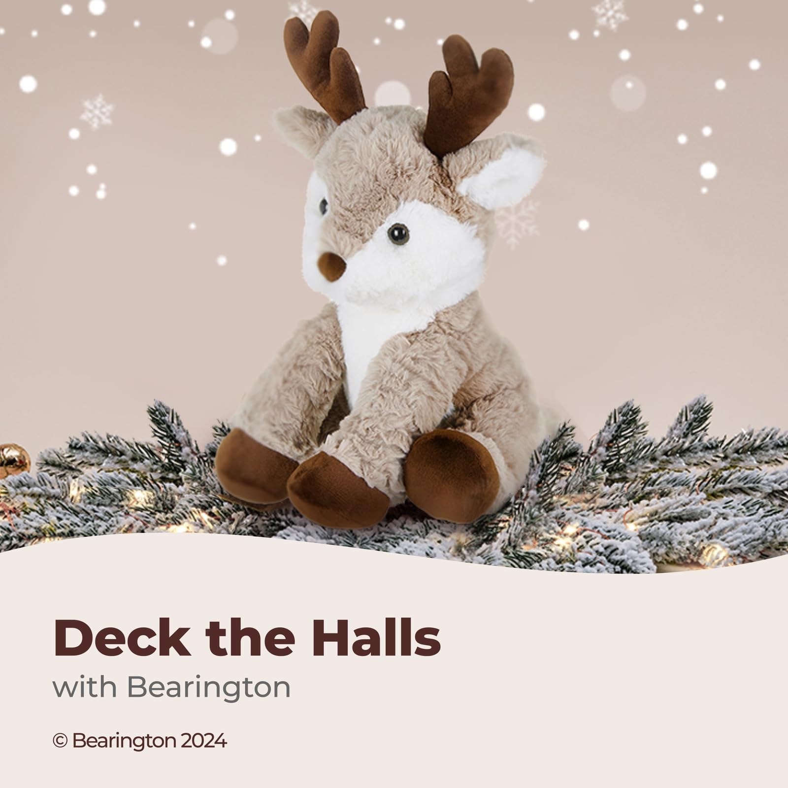 Bearington Reiny huggable body showcase for restful naps and bedtime snuggles.