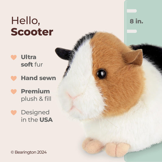 Bearington Scooter plush guinea pig side view for imaginative play