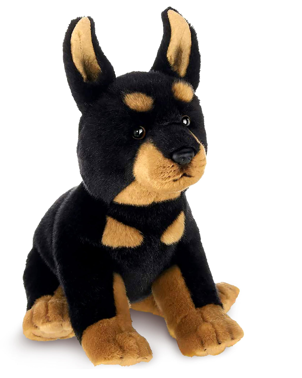 Bearington Thor the Doberman plush in profile, a cuddly companion for playtime.