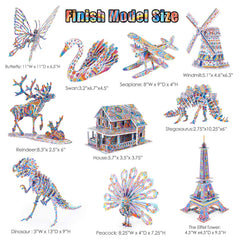 BEARUN 3D coloring puzzle eiffel-tower model encourages planning and visual-spatial thinking.