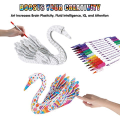 BEARUN 3D coloring puzzle peacock model inspires color awareness and creativity.