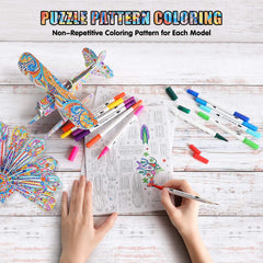BEARUN 3D coloring puzzle sea plane model fosters focus and spatial reasoning.