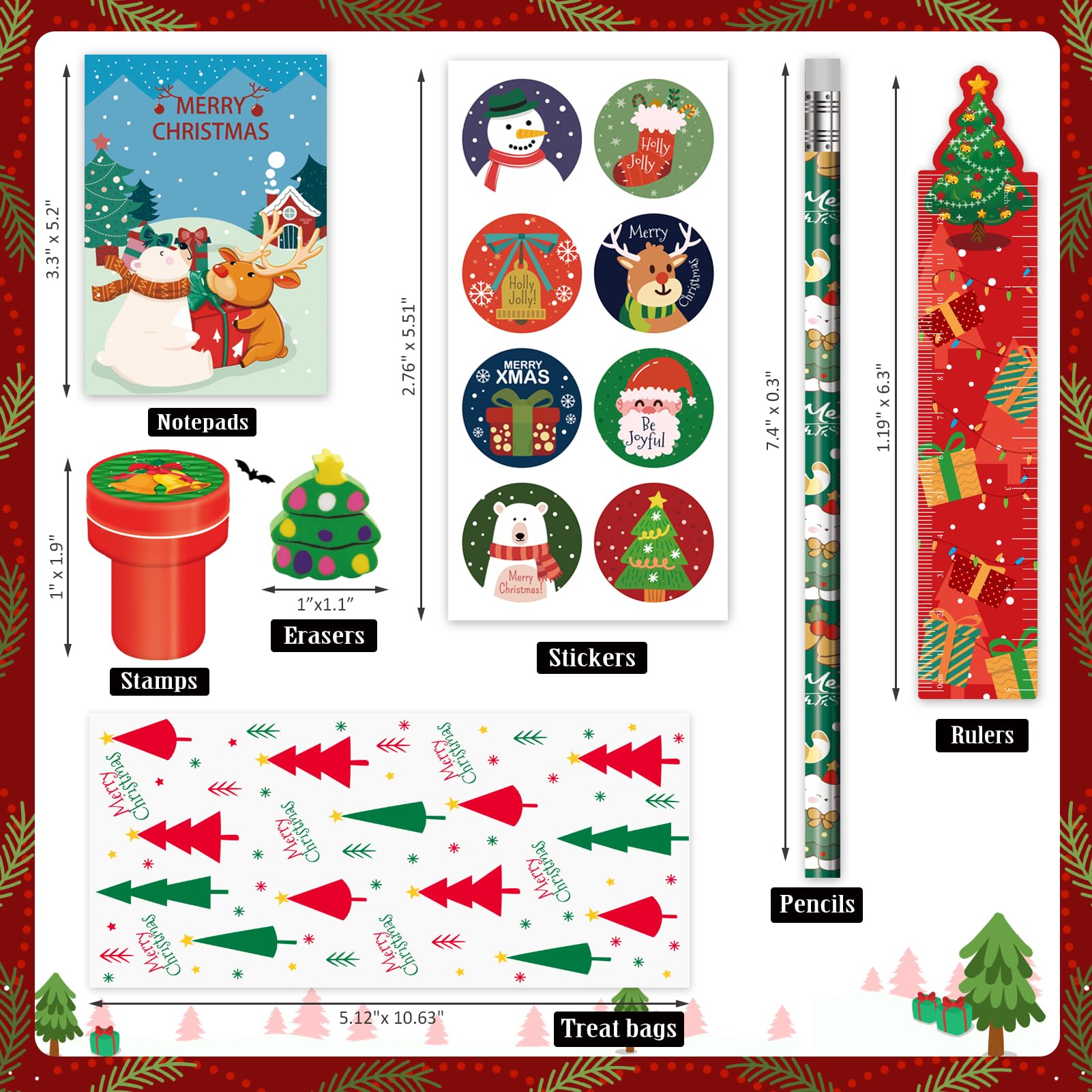 Bearun Christmas rulers for fun learning activities