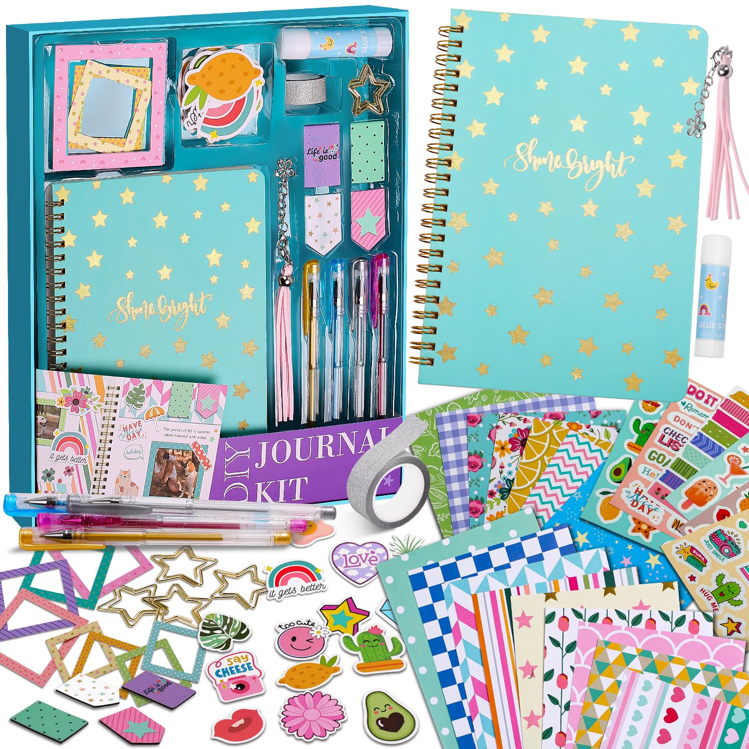 BEARUN DIY Journal Kit with a 70-page journal and colorful patterns for journaling.