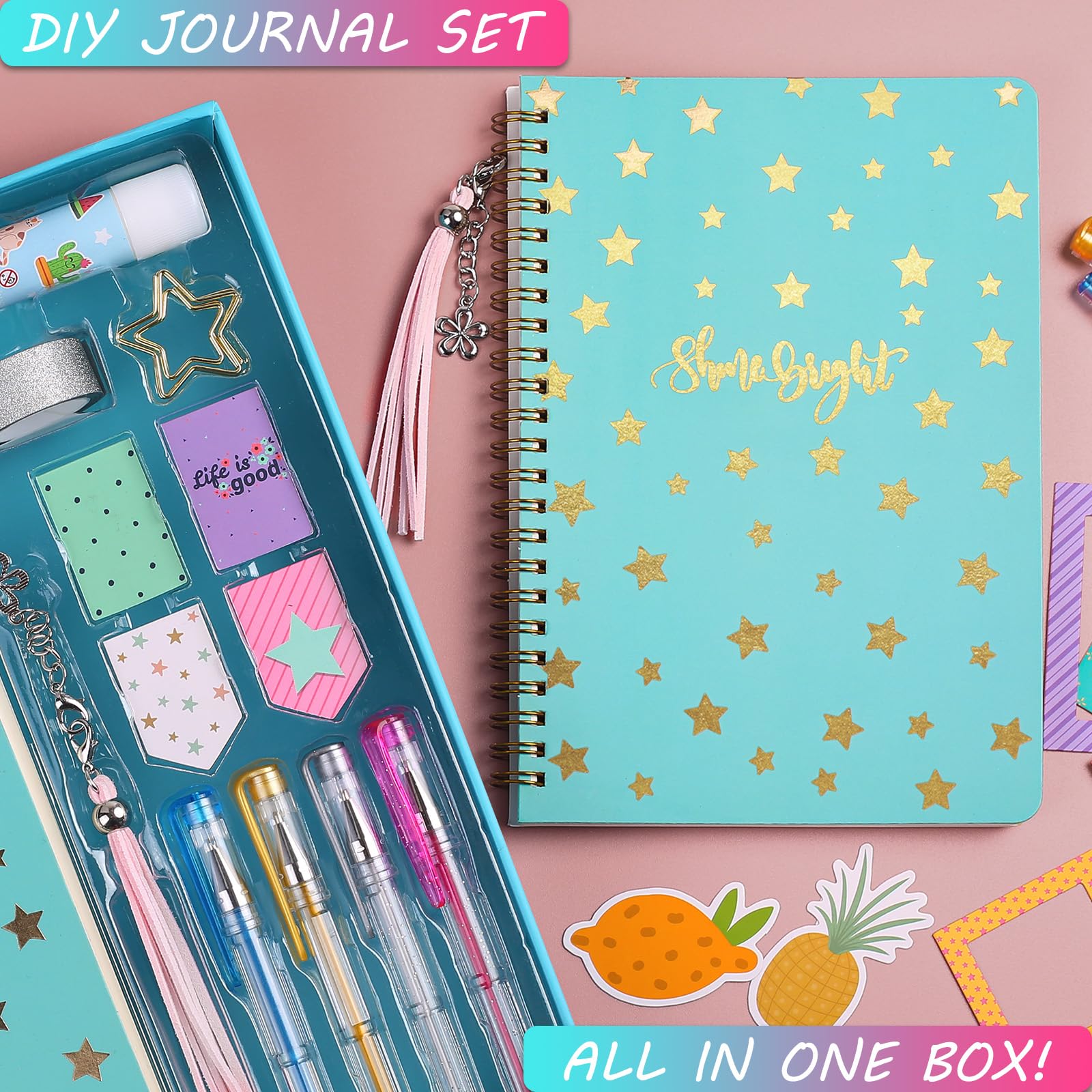 BEARUN tassel charm decorates the journal with a playful touch.