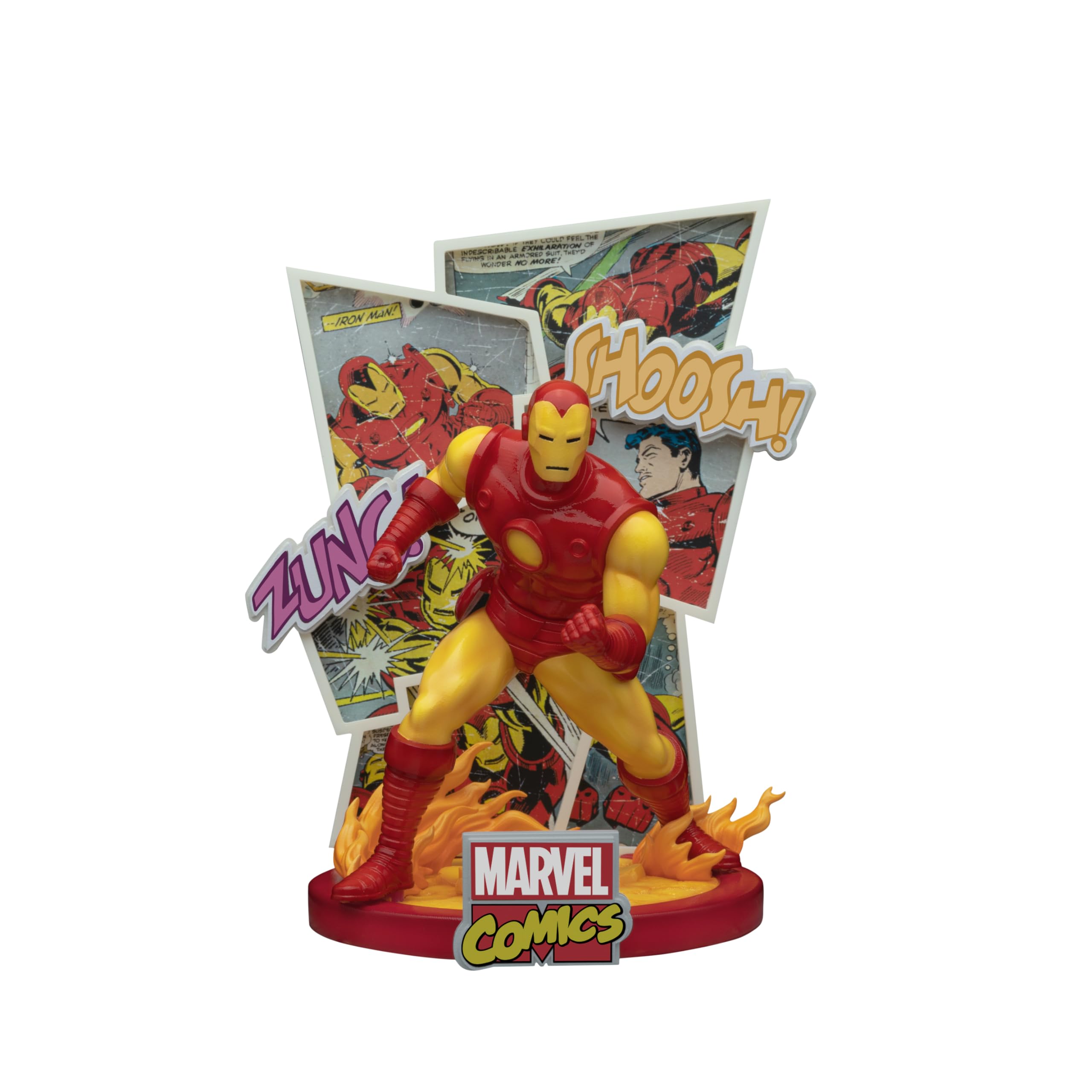 Beast Kingdom Iron Man D-Stage coloring details highlight sculpt precision.