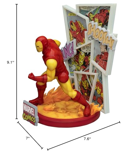 Beast Kingdom Iron Man D-Stage packaging closeup showcases branding and care.