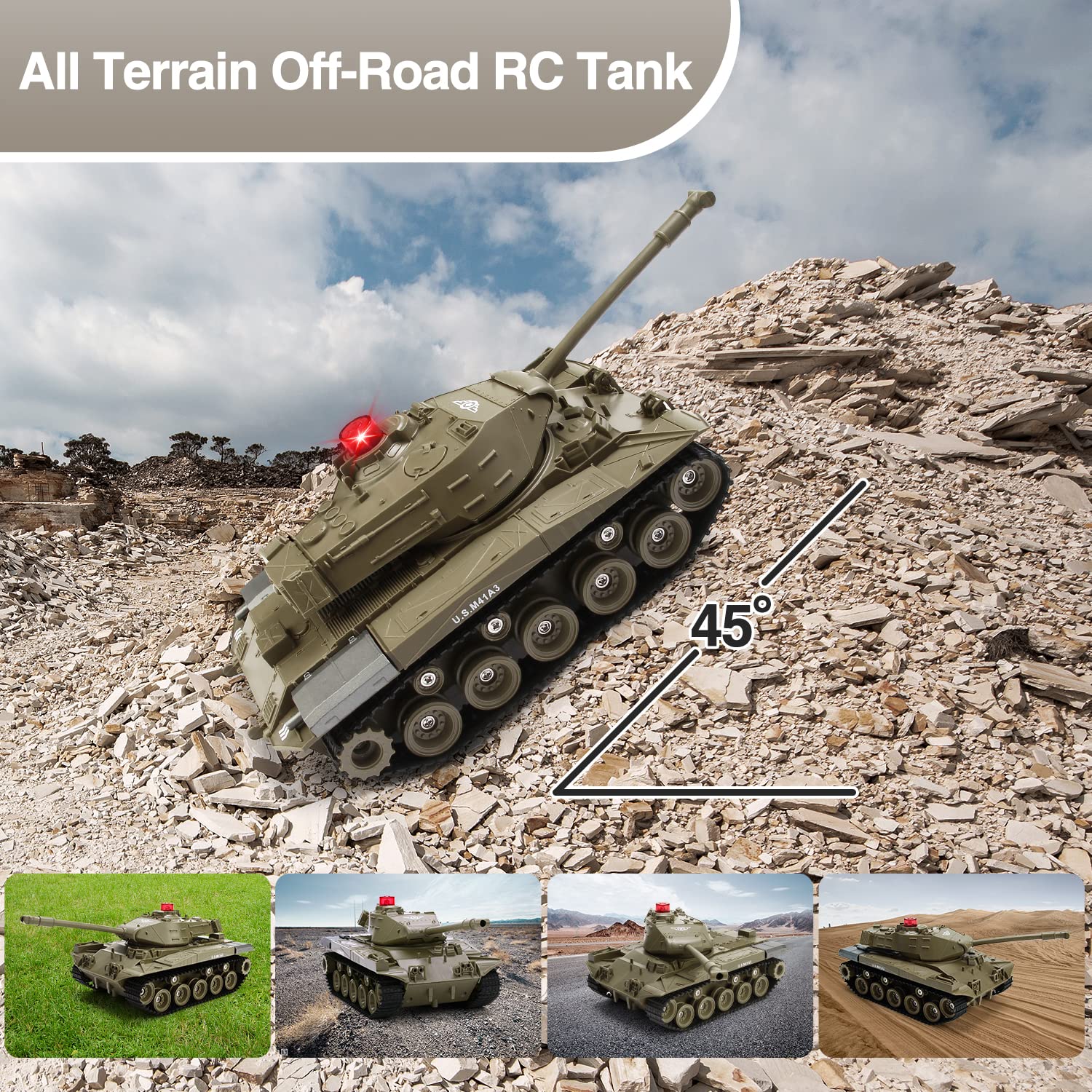 BEAURE M41A3 off-road tank climbs lawns and beaches.
