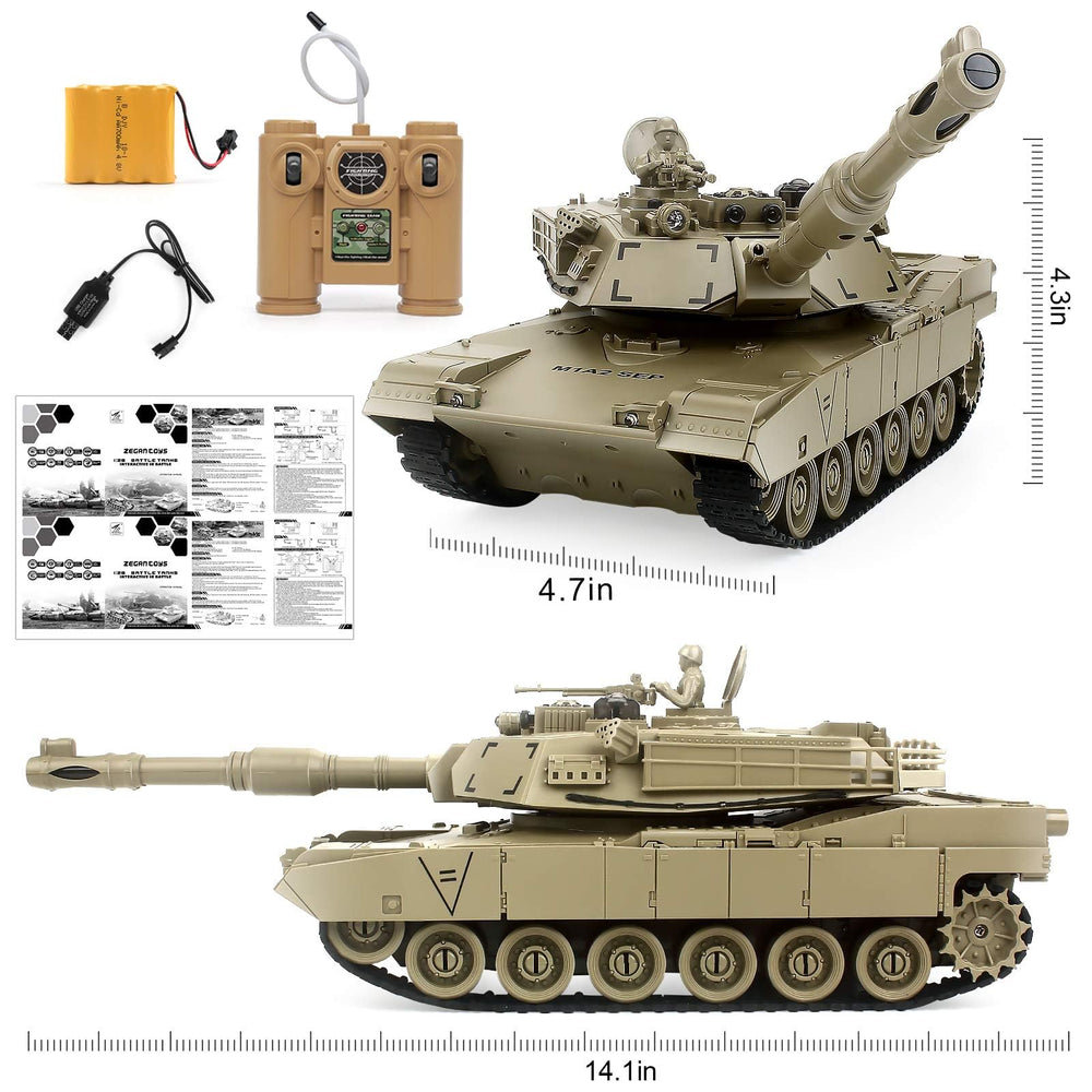 BEAURE RC Tank 1:28 M1A2 compact design ideal for display and play