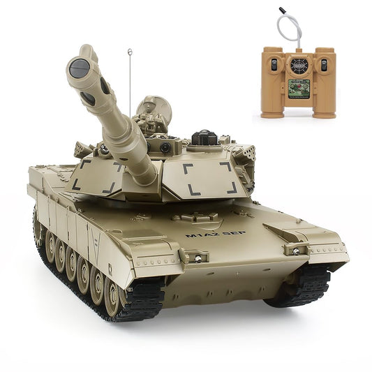 BEAURE RC Tank 1:28 M1A2 front view with rotating turret and lights