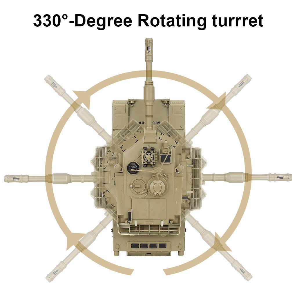 BEAURE RC Tank 1:28 M1A2 climbs on grass and rough terrain