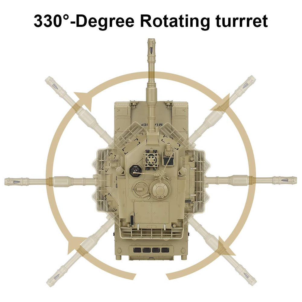BEAURE RC Tank 1:28 M1A2 climbs on grass and rough terrain
