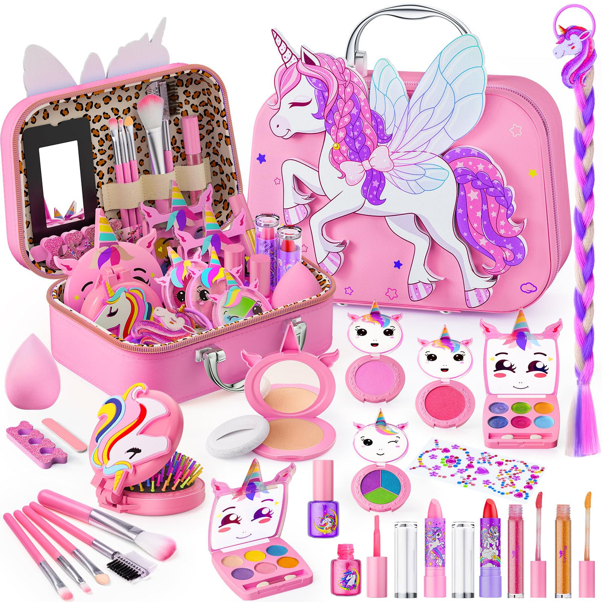 Beayuck flying horse design case for kids' makeup storage and portability