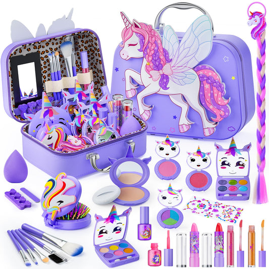 Beayuck flying horse design makeup case for kids, keeps supplies organized and portable.