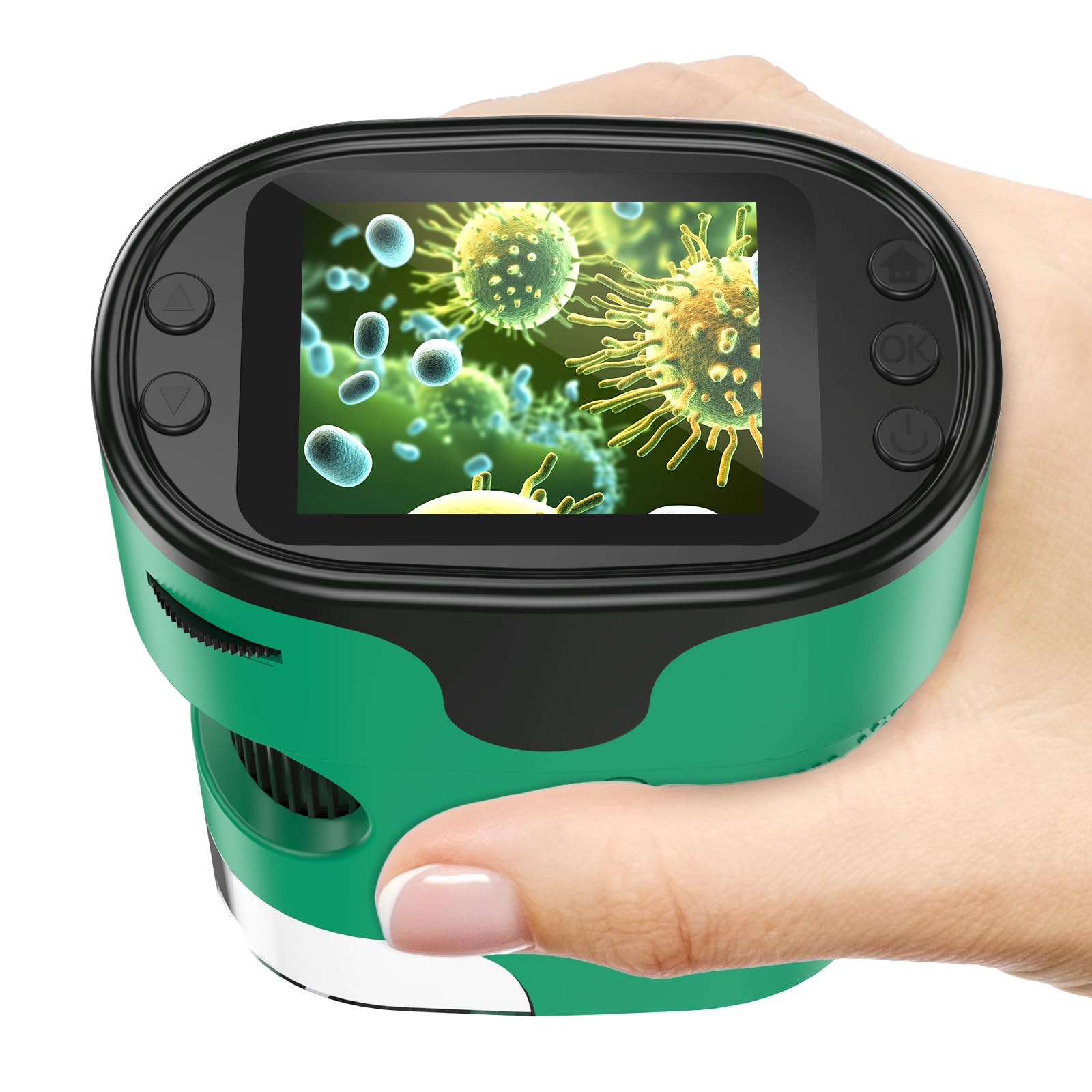BEBANG 1000X microscope front view with portable design for on-the-go exploration.