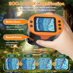 BEBANG compact digital microscope shown for portable learning on the go.